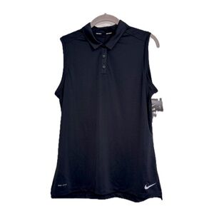 NWT NIKE Dri-FIT Golf Sleeveless Polo Tank Top Black Large